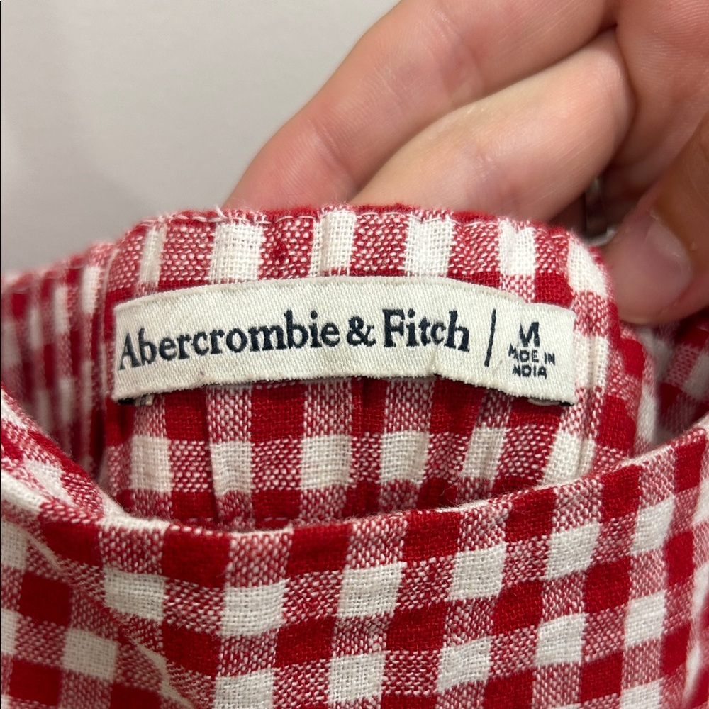 Red Gingham Spaghetti Strap Dress - W/ Pockets! - Picture 2 of 4